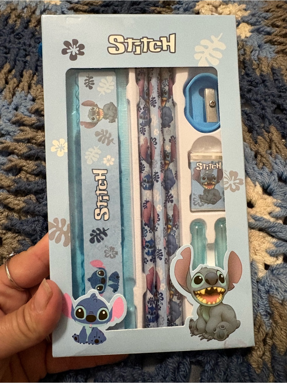 Kids Pencil & Accessory Set - Light Blue